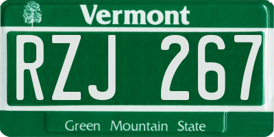 VT license plate RZJ267