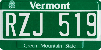 VT license plate RZJ519