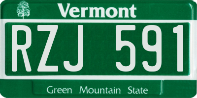 VT license plate RZJ591