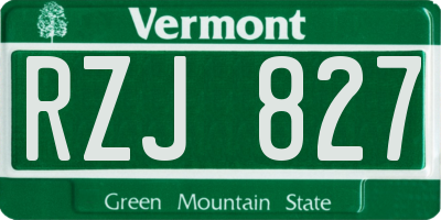 VT license plate RZJ827