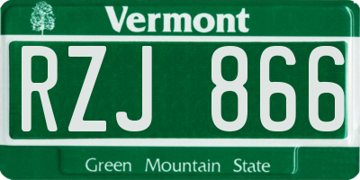 VT license plate RZJ866