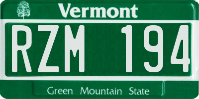 VT license plate RZM194