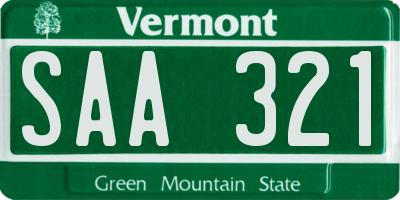 VT license plate SAA321