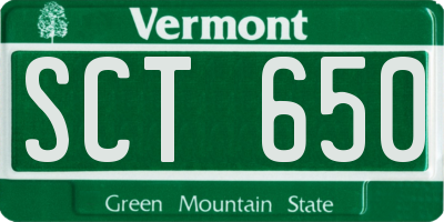 VT license plate SCT650