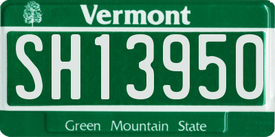 VT license plate SH13950