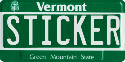VT license plate STICKER