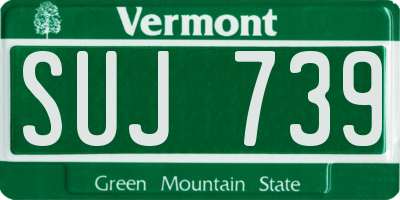 VT license plate SUJ739