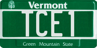 VT license plate TCE1