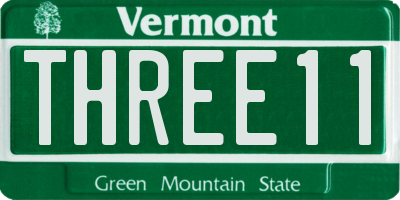 VT license plate THREE11