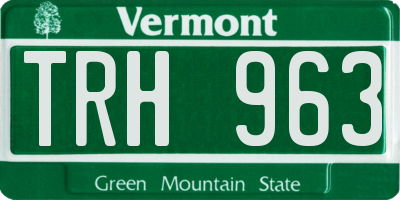 VT license plate TRH963
