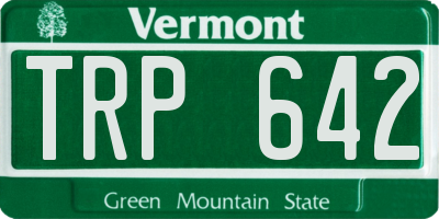 VT license plate TRP642