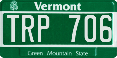 VT license plate TRP706