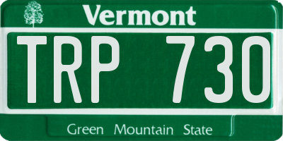 VT license plate TRP730