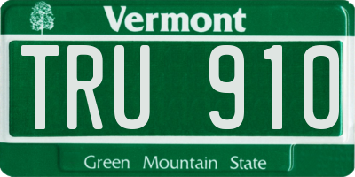 VT license plate TRU910