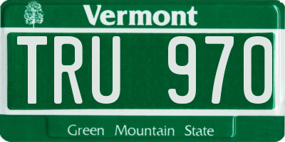 VT license plate TRU970