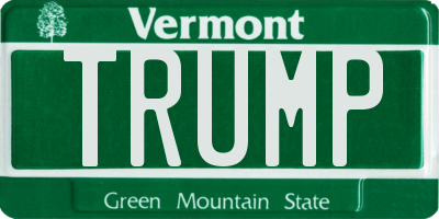 VT license plate TRUMP