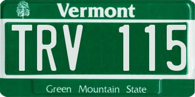 VT license plate TRV115