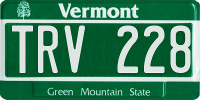 VT license plate TRV228