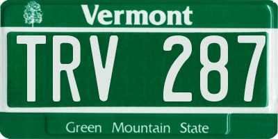VT license plate TRV287