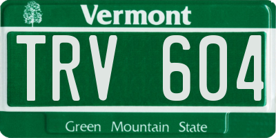 VT license plate TRV604