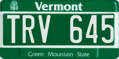 VT license plate TRV645