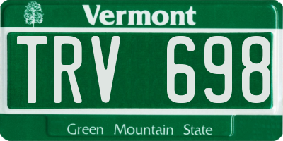 VT license plate TRV698