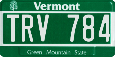 VT license plate TRV784