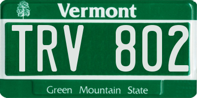 VT license plate TRV802