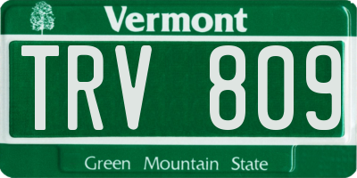 VT license plate TRV809