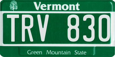 VT license plate TRV830