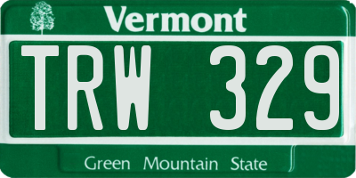 VT license plate TRW329