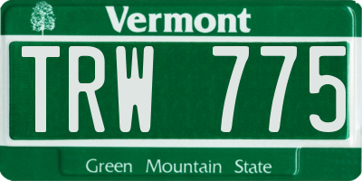 VT license plate TRW775