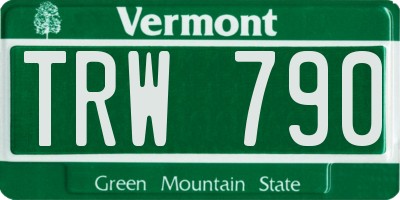 VT license plate TRW790