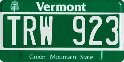 VT license plate TRW923