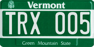 VT license plate TRX005