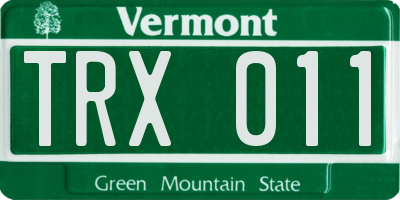 VT license plate TRX011