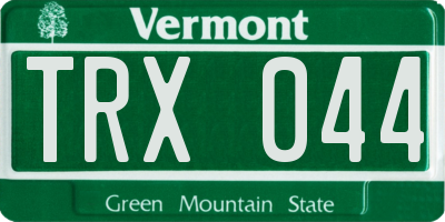 VT license plate TRX044