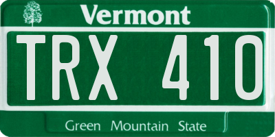 VT license plate TRX410