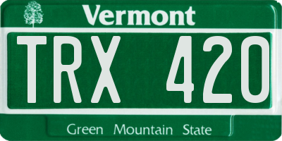 VT license plate TRX420