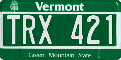 VT license plate TRX421