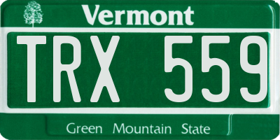 VT license plate TRX559