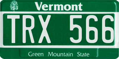 VT license plate TRX566
