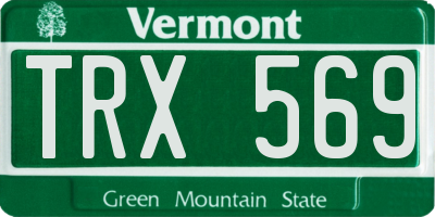 VT license plate TRX569
