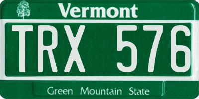 VT license plate TRX576