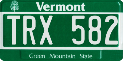 VT license plate TRX582