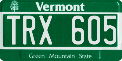 VT license plate TRX605