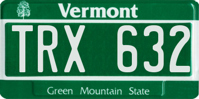 VT license plate TRX632