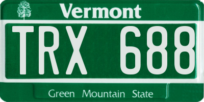 VT license plate TRX688
