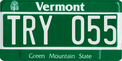 VT license plate TRY055