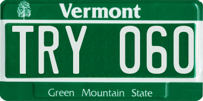 VT license plate TRY060